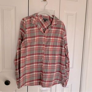 J Crew Mercantile Super Soft Cotton button front plaid shirt. Sz L